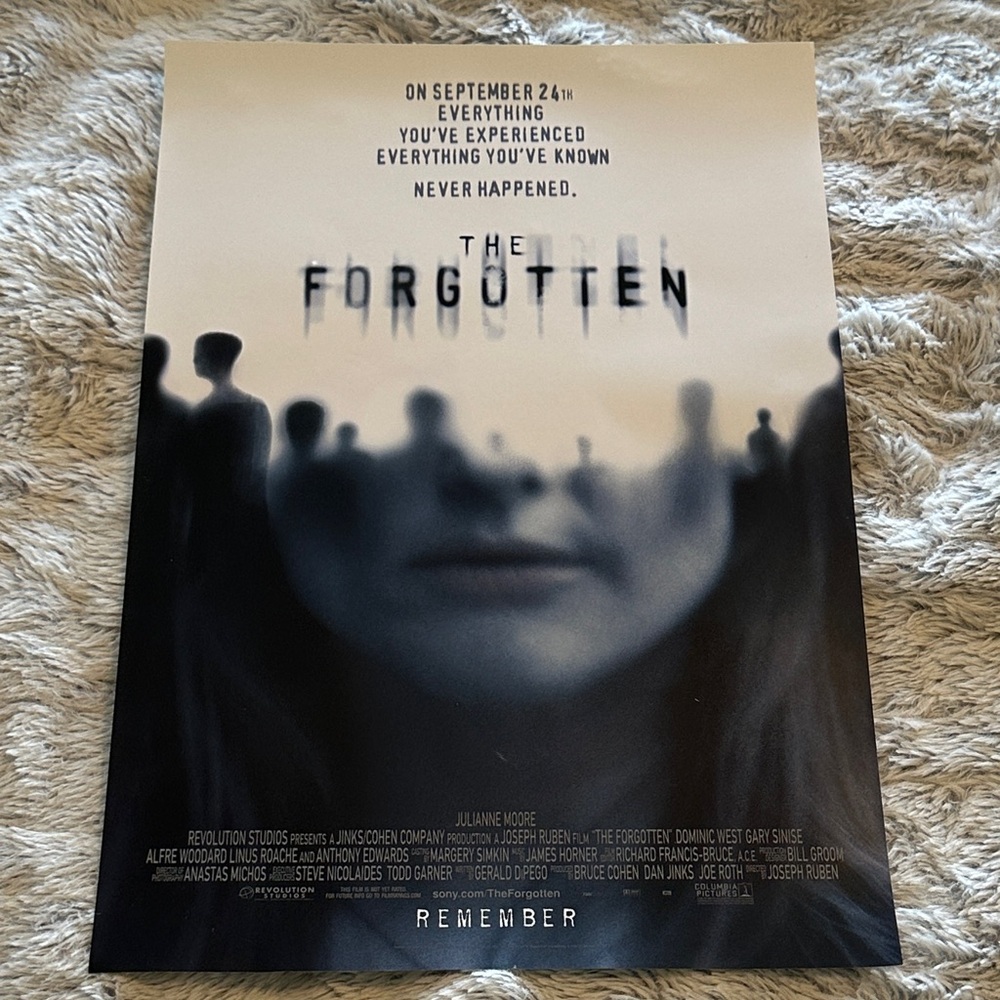 The‎ Forgotten Movie Poster - Black and Gray - Small 11” x 17”
